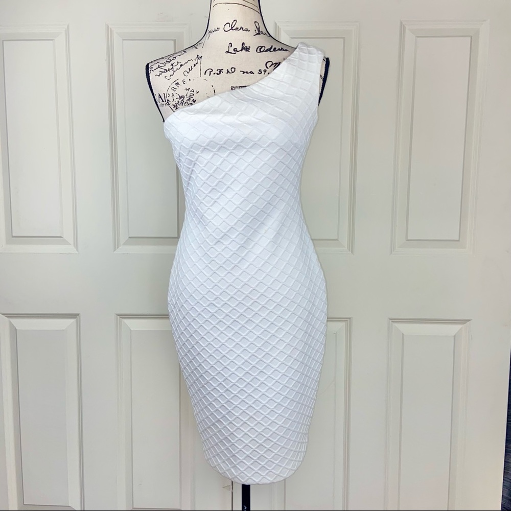 REVOLVE Elliat One Shoulder Sheath White Dress